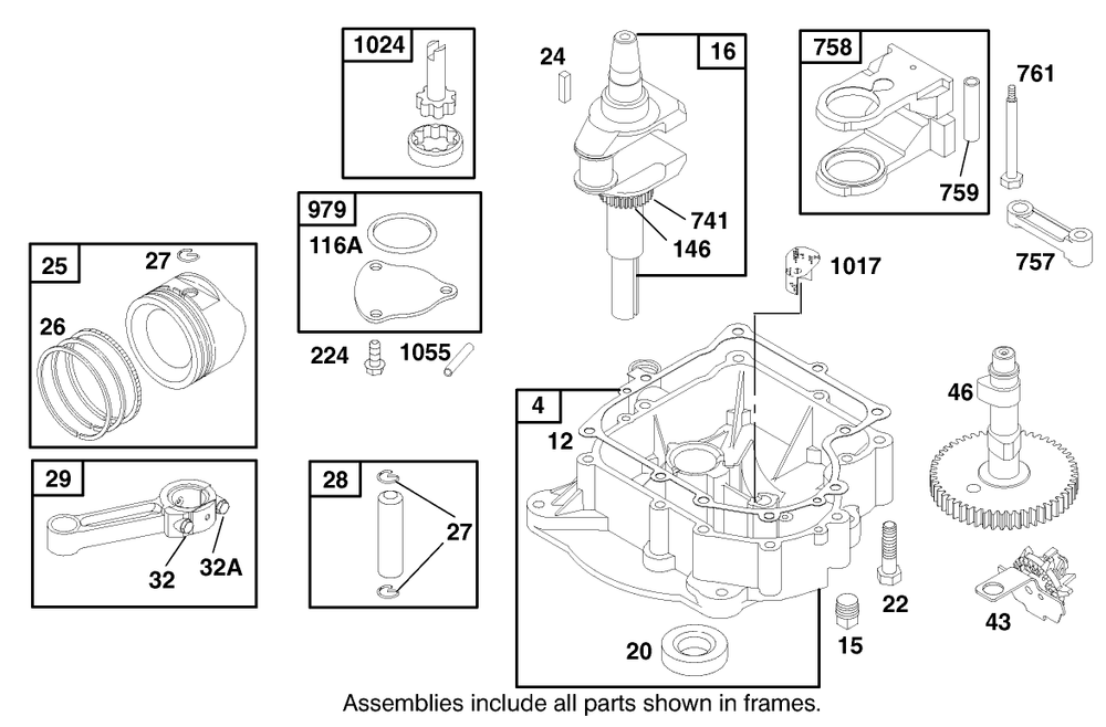 Engine Briggs & Stratton Model 28q777-0668-E1 Diagram and Parts List for 71196 8900001 - 8999999 Toro Lawn Tractor