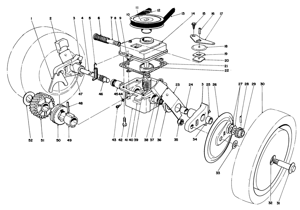 Gear Case Assembly Diagram and Parts List for 16299C 8000001 - 8999999 Toro Lawn Mower