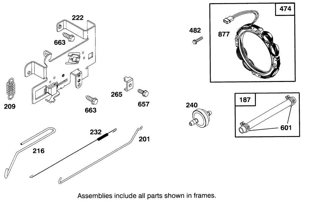 Engine Briggs & Stratton Model 286707-0453-01 Diagram and Parts List for 71202 5900001 - 5999999 Toro Lawn Tractor