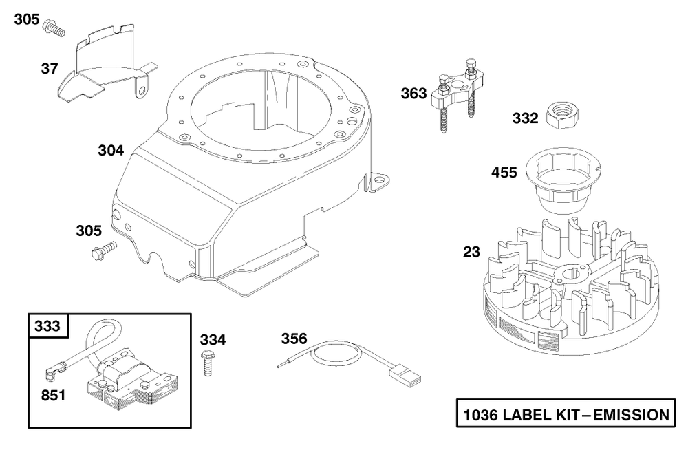 Engine Briggs & Stratton Model 12f802-1767-E1 Diagram and Parts List for 20914 8900001 - 8999999 Toro Lawn Mower