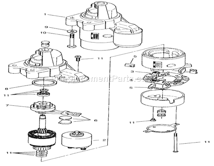 Starter Assembly Diagram and Parts List for 74041 39000001-39999999 - 1993 Toro Lawn Tractor