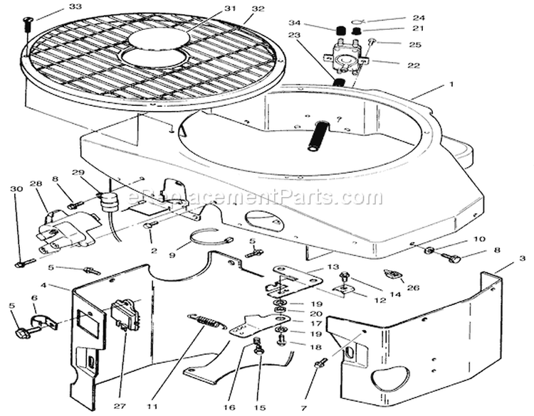 Covers, Fuel Pump, Coil, Regulator and Gov. Linkage Diagram and Parts List for 74041 39000001-39999999 - 1993 Toro Lawn Tractor