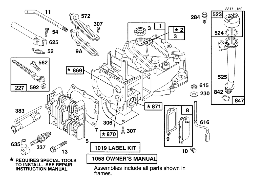 Engine Briggs & Stratton Model 127802-0640-01 Diagram and Parts List for 20443 5900001 - 5999999 Toro Lawn Mower