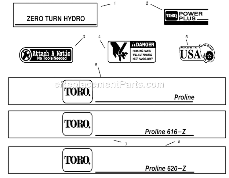 Page G Diagram and Parts List for 74021 39000001-39999999 - 1993 Toro Lawn Tractor