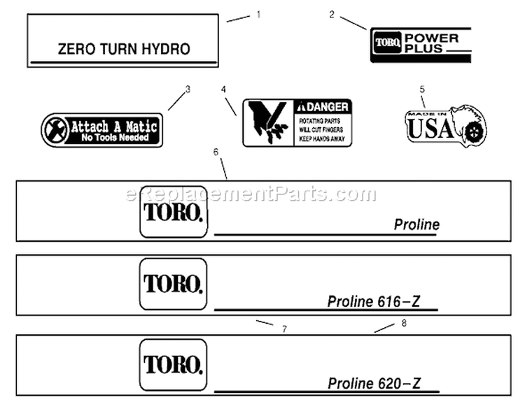 Page G Diagram and Parts List for 74021 490001-499999 - 1994 Toro Lawn Tractor