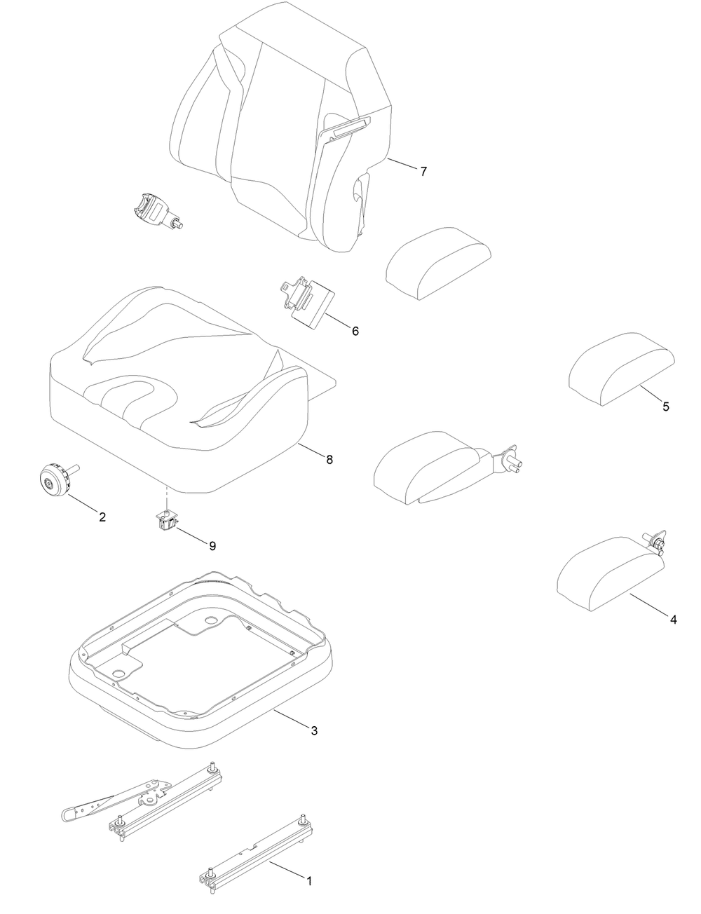 Seat Assembly No. 145-8422 Diagram and Parts List for 18752 400000000 - 414889586 Toro Lawn Tractor