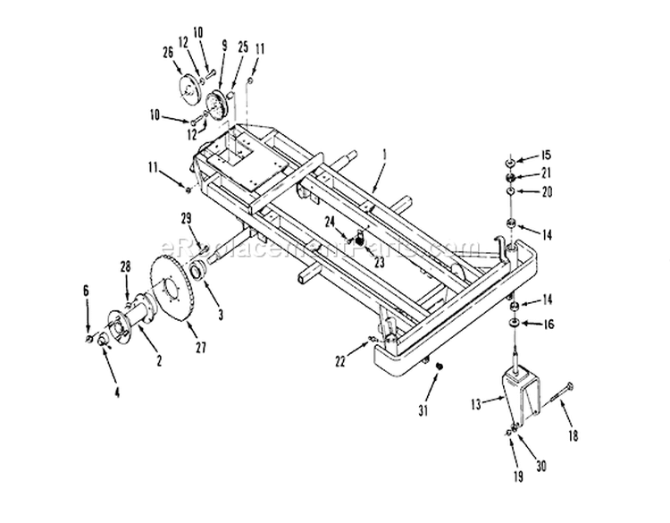 Frame, Rear Hub And Front Wheel Fork Diagram and Parts List for 74140 39000001-39999999 - 1993 Toro Lawn Tractor