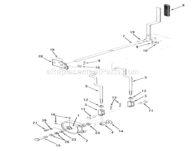 Parking Brake Diagram and Parts List for 74140 39000001-39999999 - 1993 Toro Lawn Tractor