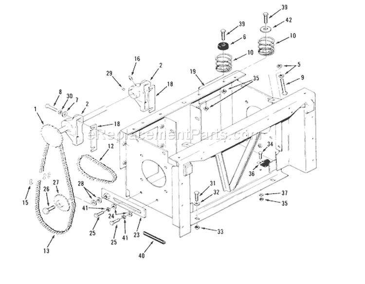 Transmission Drive Frame Diagram and Parts List for 74140 39000001-39999999 - 1993 Toro Lawn Tractor
