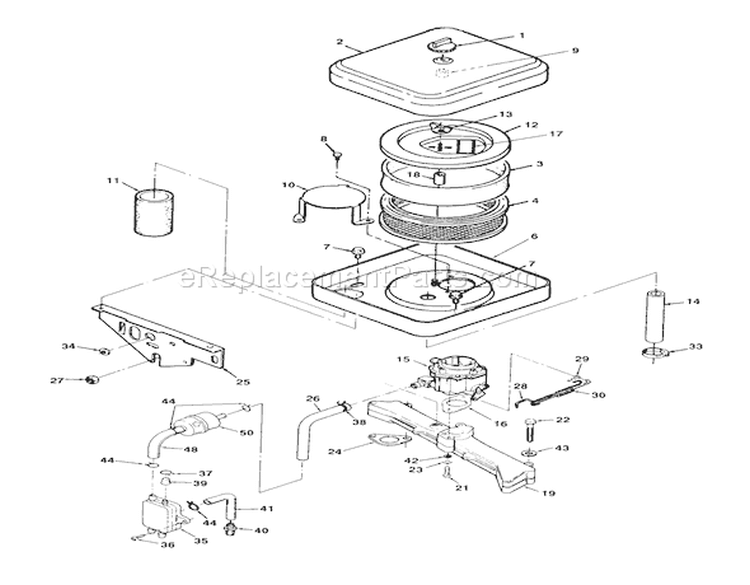 Carburetor Components Diagram and Parts List for 74140 39000001-39999999 - 1993 Toro Lawn Tractor