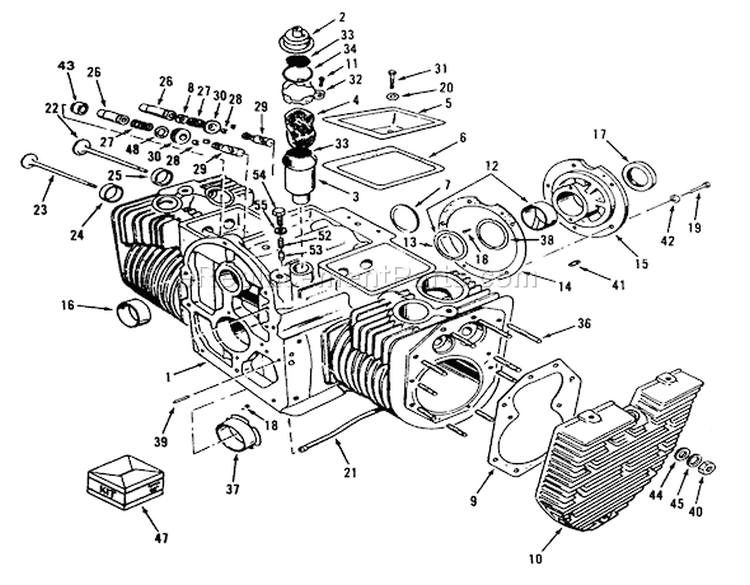 Engine Cylinder Block P224 G Spec. E Diagram and Parts List for 74140 49000001-49999999 - 1994 Toro Lawn Tractor