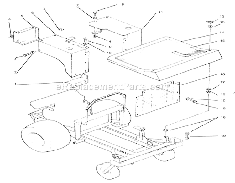 Fenders And Covers Diagram and Parts List for 74140 49000001-49999999 - 1994 Toro Lawn Tractor