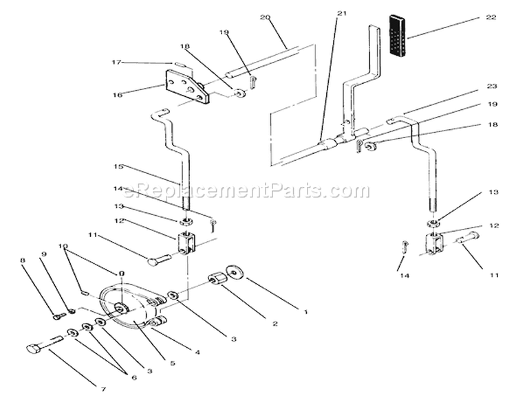 Parking Brake Diagram and Parts List for 74140 49000001-49999999 - 1994 Toro Lawn Tractor
