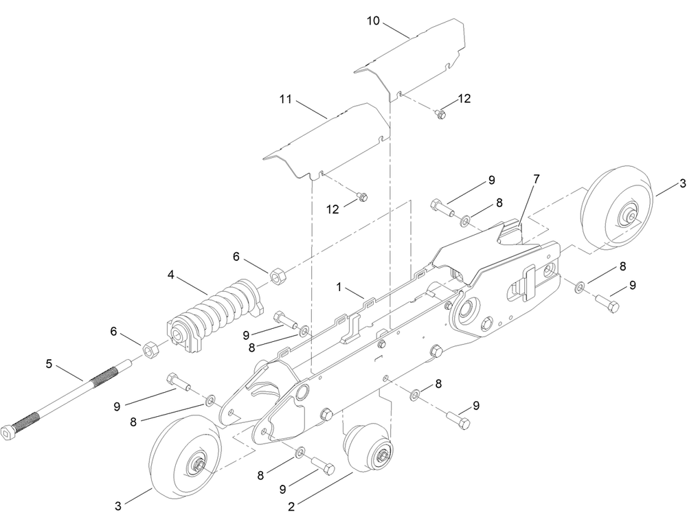 Rh Track Assembly No. 139-7293 Diagram and Parts List for 22352 412900000 - 999999999 Toro Lawn Tractor Accessories