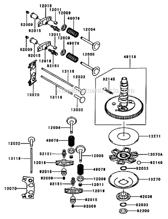ValveCamshaft_Assembly__Kawasaki_Fh601VAs23 Diagram and Parts List for 74179  Toro Lawn Mower