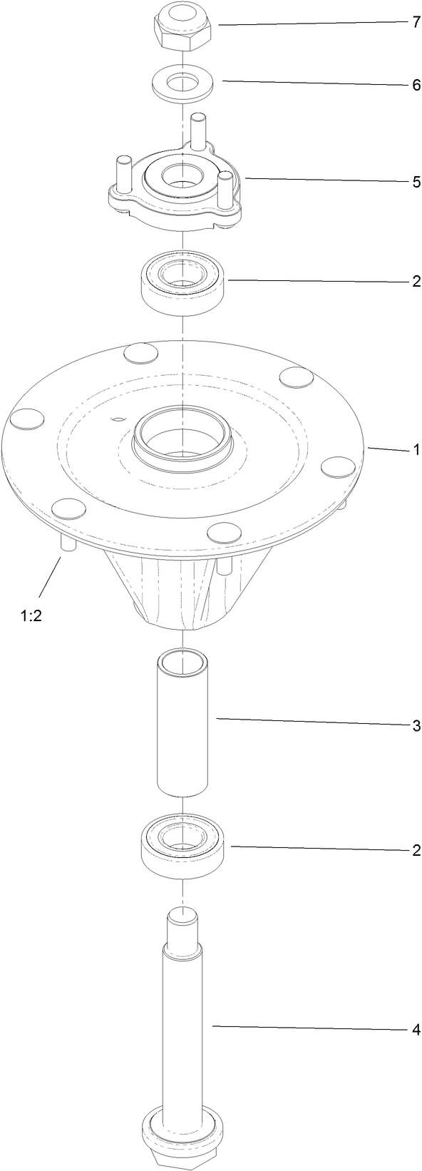 Spindle Assembly Diagram and Parts List for 74519 400000000-403253174 Toro Lawn Mower