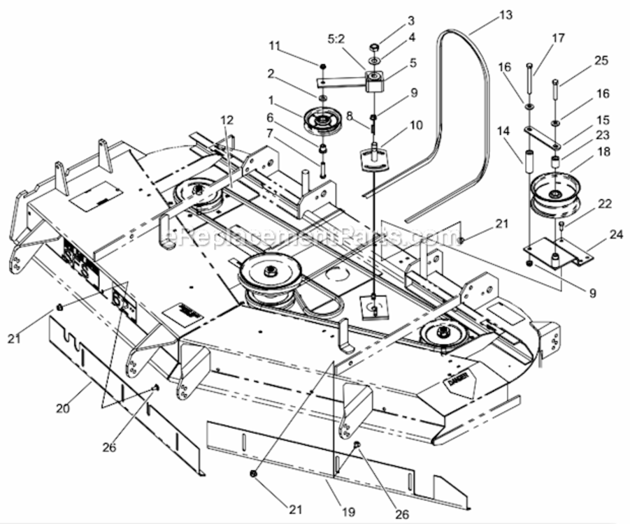 Belt_And_Idler_Arm_Assembly Diagram and Parts List for 74225 220000001-220999999 Toro Lawn Mower