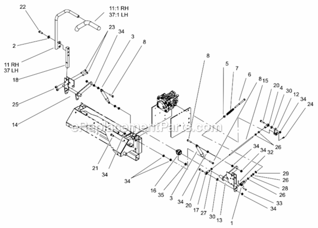 Steering_Control_Assembly Diagram and Parts List for 74225 220000001-220999999 Toro Lawn Mower