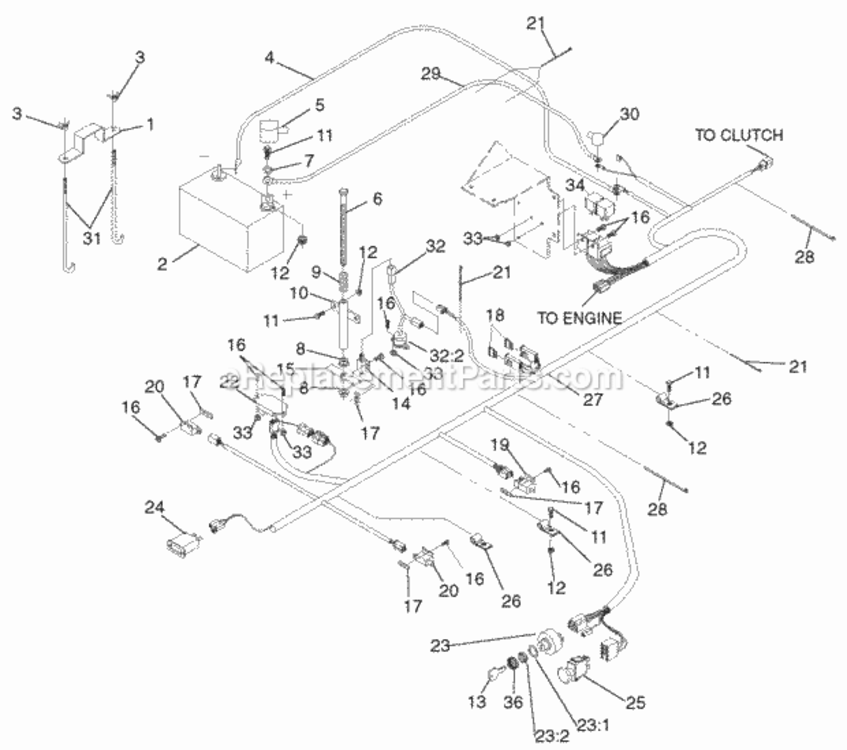 Page J Diagram and Parts List for 74226 210000001-210002100 Toro Lawn Tractor