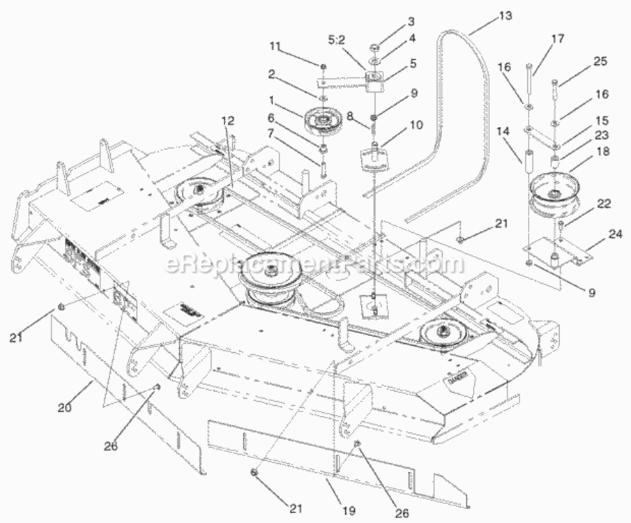 Page B Diagram and Parts List for 74226 210000001-210002100 Toro Lawn Tractor