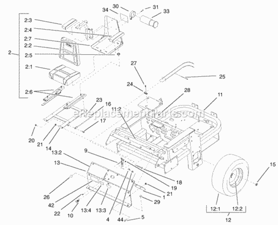 Page V Diagram and Parts List for 74226 210002101-210999999 Toro Lawn Tractor