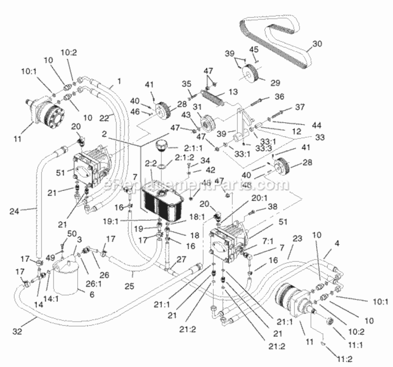 Page W Diagram and Parts List for 74226 220000001-220999999 Toro Lawn Tractor