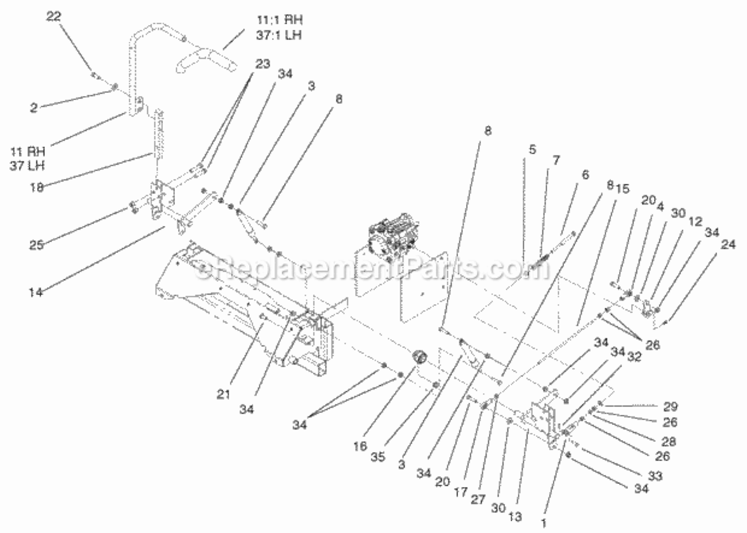 Page AA Diagram and Parts List for 74226 220000001-220999999 Toro Lawn Tractor