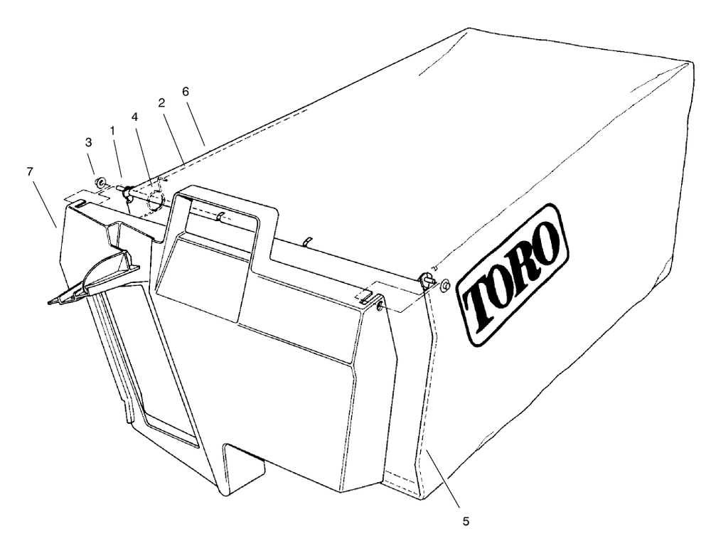 Grass Bag Assembly No. 98-9220 Diagram and Parts List for 22160 8900001 - 8999999 Toro Lawn Mower