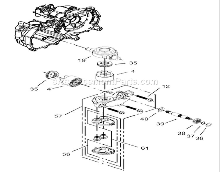Cylinder Block Assembly Diagram and Parts List for 74301 230000001-230999999 - 2003 Toro Lawn Tractor