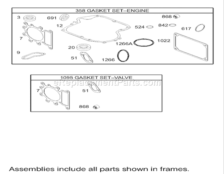 Gasket Assembly Diagram and Parts List for 74301 230000001-230999999 - 2003 Toro Lawn Tractor