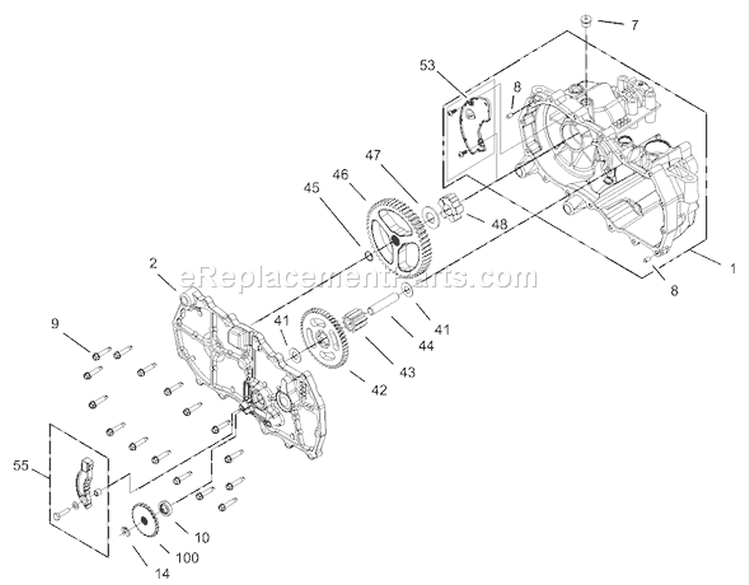 Housing Assembly RH Hydrostat Diagram and Parts List for 74301 230000001-230999999 - 2003 Toro Lawn Tractor