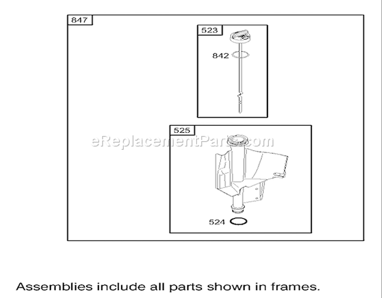 Oil Filter, Tube and Pump Assembly Diagram and Parts List for 74301 230000001-230999999 - 2003 Toro Lawn Tractor