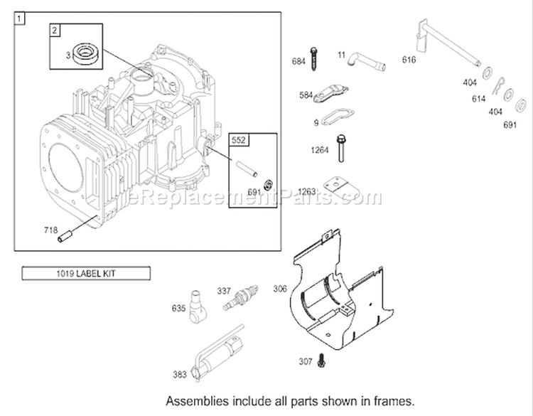 Cylinder Assembly Diagram and Parts List for 74301 230000001-230999999 - 2003 Toro Lawn Tractor