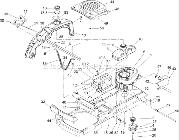 Engine Assembly Diagram and Parts List for 74325 240000001-240999999 - 2004 Toro Lawn Tractor