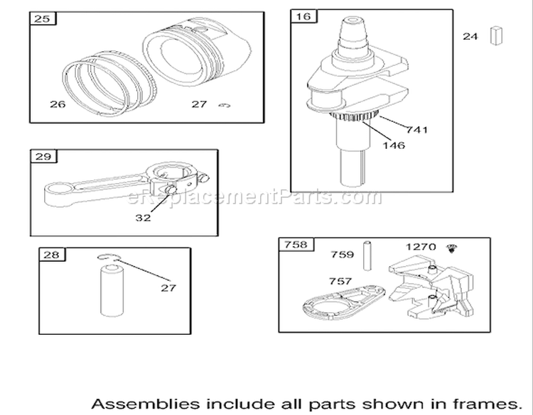 Crankshaft Assembly Engine Diagram and Parts List for 74330 230000001-230999999 - 2003 Toro Lawn Tractor