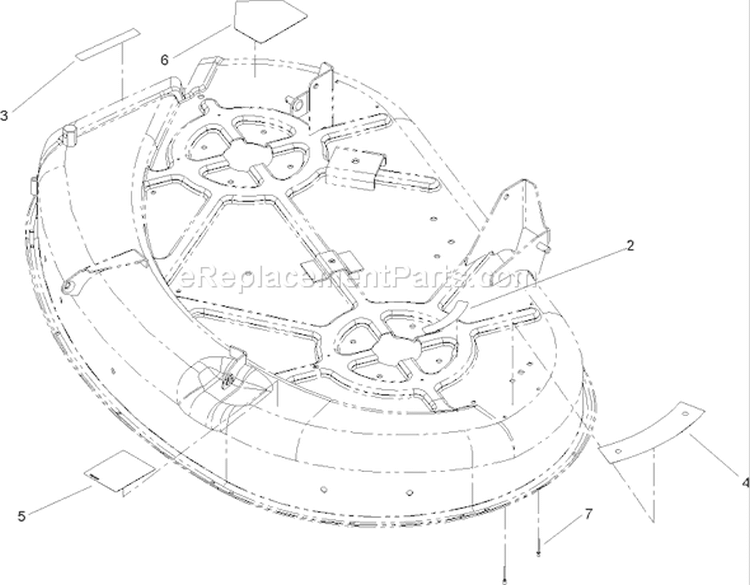 42 Inch Deck Decal Assembly Diagram and Parts List for 74325 250000001-250999999 - 2005 Toro Lawn Tractor