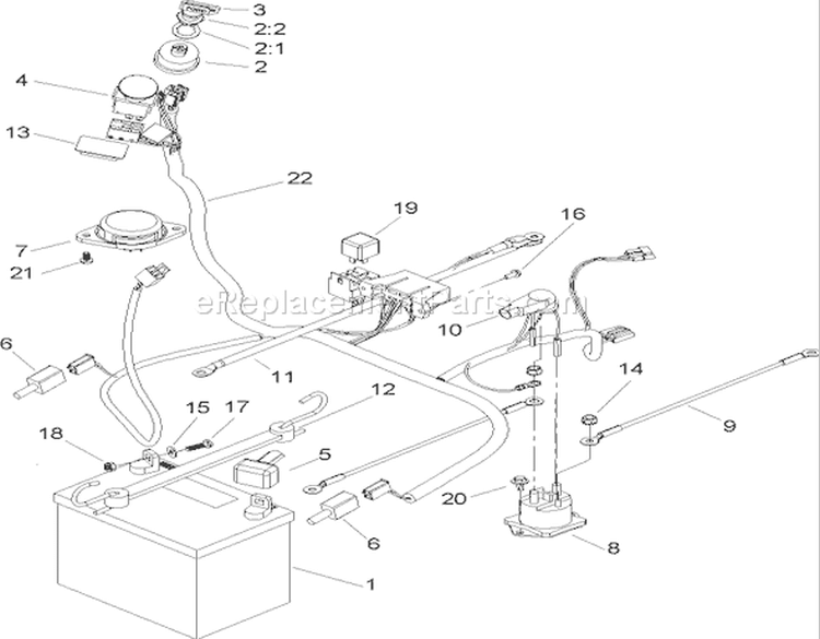 Electrical Assembly Diagram and Parts List for 74350 240000179-240999999 - 2004 Toro Lawn Tractor