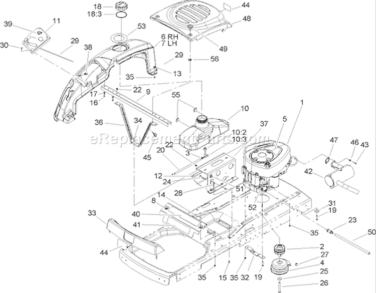 Engine Assembly Diagram and Parts List for 74350 240000179-240999999 - 2004 Toro Lawn Tractor