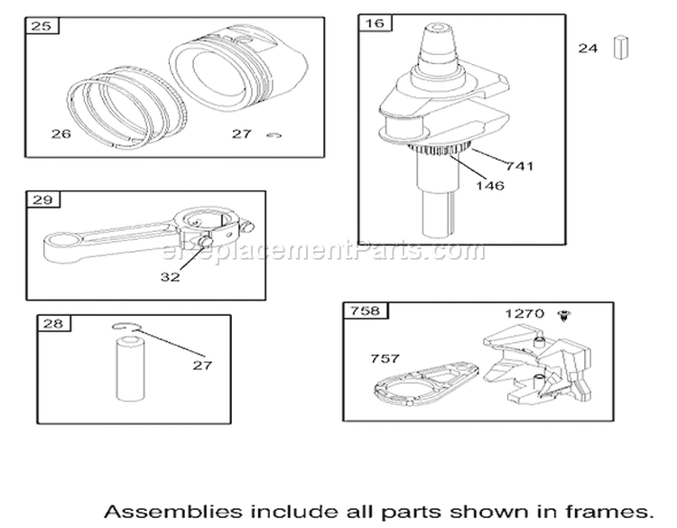 Crankshaft Assembly Diagram and Parts List for 71286 260000001-260999999 - 2006 Toro Lawn Tractor