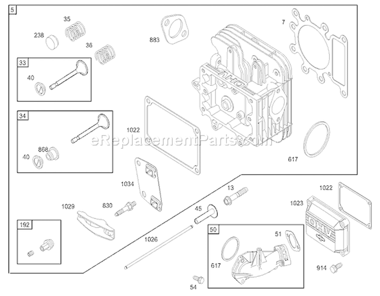 Cylinder Head Assembly Diagram and Parts List for 71286 260000001-260999999 - 2006 Toro Lawn Tractor