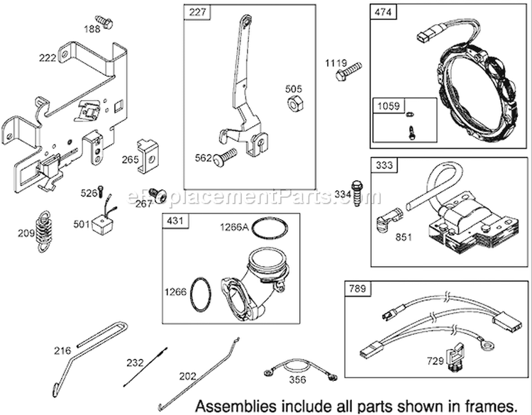 Governor Assembly Diagram and Parts List for 74352 250000001-250999999 - 2005 Toro Lawn Tractor
