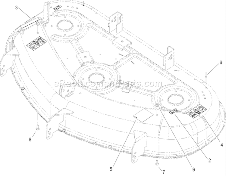 50in Deck Assembly Diagram and Parts List for 74370 270000001-270999999 - 2007 Toro Lawn Tractor