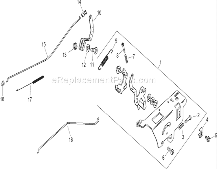 Engine Control Assembly Diagram and Parts List for 74370 290000001-290999999 - 2009 Toro Lawn Tractor