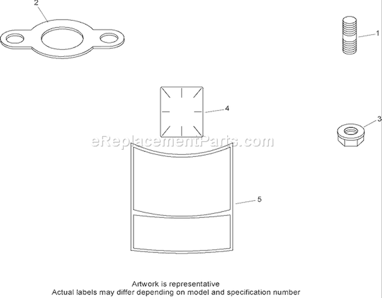 Exhaust Stud, Gasket and Decal Assembly Diagram and Parts List for 74370 290000001-290999999 - 2009 Toro Lawn Tractor
