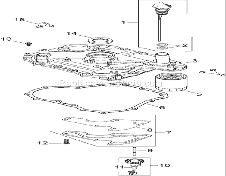 Oil Pan and Lubrication Assembly Diagram and Parts List for 74370 290000001-290999999 - 2009 Toro Lawn Tractor