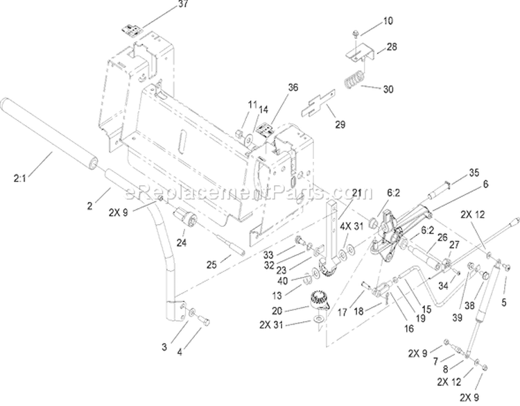 Control Assembly Diagram and Parts List for 74370 290000001-290999999 - 2009 Toro Lawn Tractor