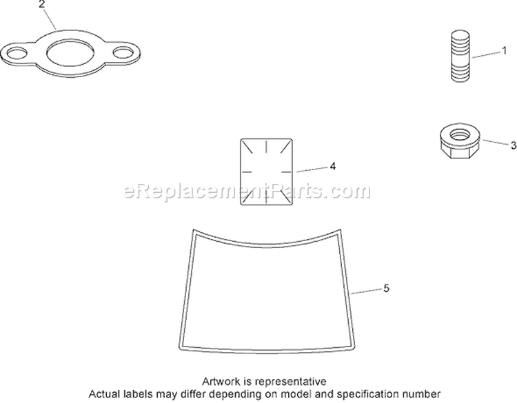 Exhaust Stud, Gasket and Decal Assembly Diagram and Parts List for 74372 270000001-270999999 - 2007 Toro Lawn Tractor