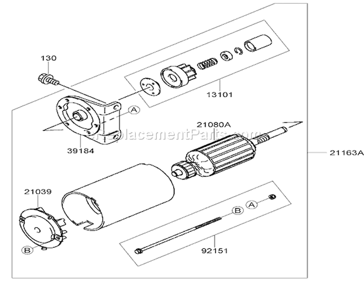 Starter Assembly Diagram and Parts List for 74374 270000001-270999999 - 2007 Toro Lawn Tractor