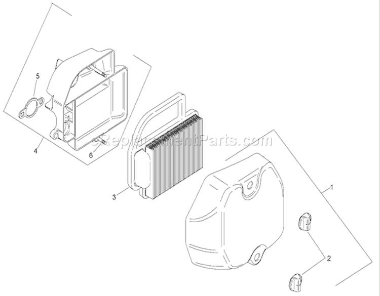 Air Intake and Filtration Assembly Diagram and Parts List for 74380 280000001-280999999 - 2008 Toro Lawn Tractor