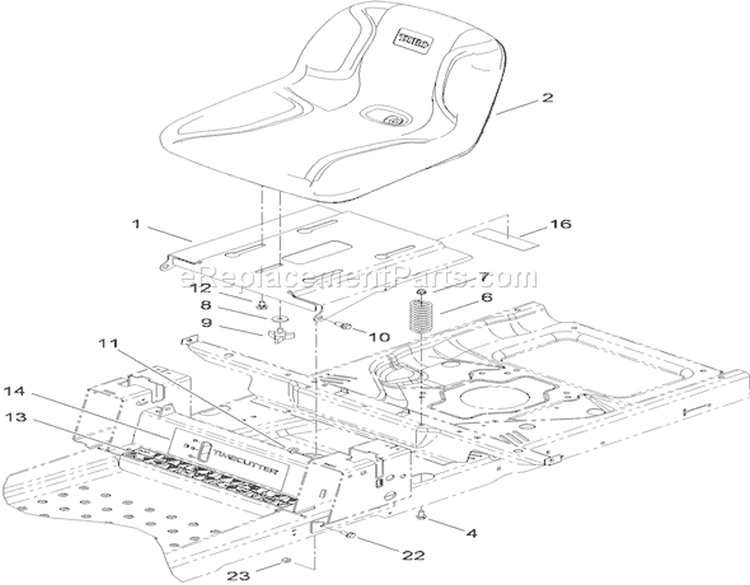 Seat Assembly Diagram and Parts List for 74380 310000001-310999999 - 2010 Toro Lawn Tractor